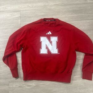 Vintage Adidas University of Nebraska  Red Crewneck Sweater Sz M